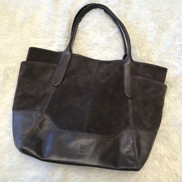 Frye Handbags - Frye Paige Leather & Suede Tote Shoulder Bag Brown